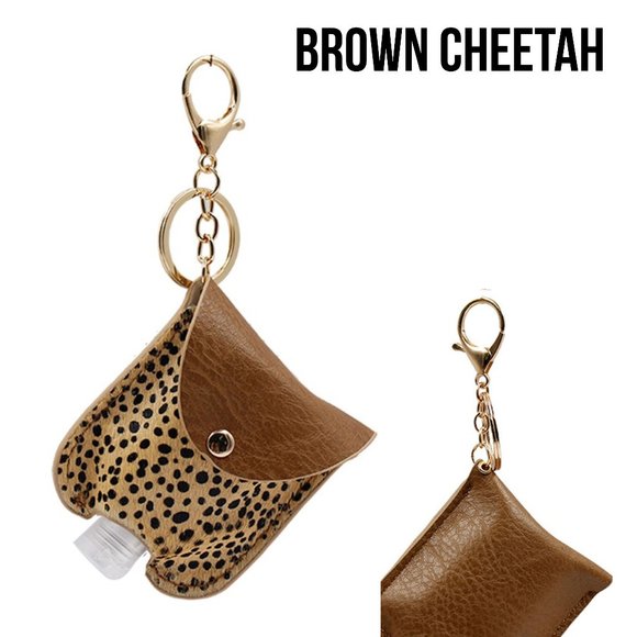 2/$20 Genuine Leather Sanitizer Keychain w/ Bottle - Picture 3 of 14
